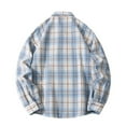 thumbnail image 4 of Mens Sweatshirt 2025 Mens Plaid Flannel Long Sleeve Plaid Button Down Casual Collared Shirt Cotton Blend with Pocket, 4 of 4