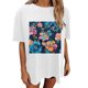 thumbnail image 5 of Faldas Cortas para Mujeres, Impresión de Flores Casual Oversized Camiseta de Manga Corta Top Hecho de 95% Poliéster 5% Spandex para Primavera Verano, Falda Corta de Verano, 5 of 7
