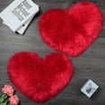 thumbnail image 6 of Mucky Cat Fluffy Heart Shaped Valentine's Day Area Rug & Door Mat , Machine Washable, Non Slip Carpet Mats for Bedroom, Living Room - Home Decor Rugs,Red,28"X32", 6 of 6