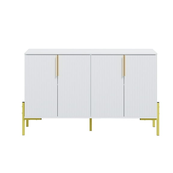 BOCVKENN Modern Sideboard Cabinet with Fluted Doors, 46.5 x 14.7 x 31.5 Inches