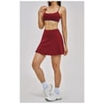 thumbnail image 3 of PISONIC Womens 2 Piece Skirt Set Workout Outfits Tennis Skirts with Built-in Shorts and Spaghetti Strap Sports Bra Gym Yoga Set, 3 of 6