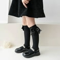 thumbnail image 2 of Dongfang Kids Socks Toddler Girls Large Bow Plain Knee Length Non Grip Stockings For School Durable Breathable Long Socks, 2 of 4