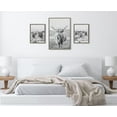 thumbnail image 6 of Kate and Laurel Sylvie Herd of Highland Cows BW Left and Right and Highland Cow Mountain Landscape Framed Canvas Wall Art Set by The Creative Bunch Studio, 3 Piece Set Gray, Farm Animal Art, 6 of 6