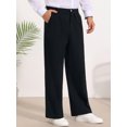 thumbnail image 4 of INSPIRE CHIC Men's Pleated Side Pockets Breathable Lightweight Linen Dress Pants 38 Black, 4 of 5