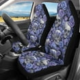thumbnail image 2 of Yuyamidu Skull Car Seat Covers Set Purple Rose Auto Interior Seat Covers Car Accessories Set 2 Pcs Auto Front Seat Covers Saddle Blanket, Universal Fit, 2 of 7
