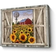 thumbnail image 1 of Sunflower Wall Art Canvas Print Rustic Wall Decor Sunflower Field Red Barn And Windmill Painting Framed Modern Artwork for Living Room Bedroom Bathroom Office Home Decor 12x16 In, 1 of 6