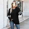 thumbnail image 5 of Womens Long Sleeve Shirts Color Block Casual Crewneck Tops Tshirt Basic Tee Fall Fashion Clothes Trendy Outfits 02-Black L, 5 of 5