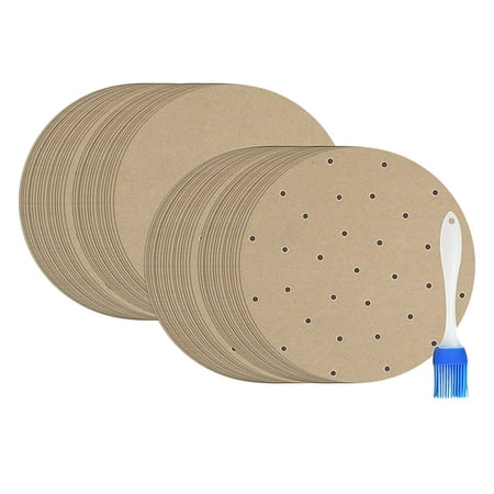 

201 Pcs 9 Inch Set Wood Pulp Paper Wood Pulp Paper Round Steamer Paper for Steaming Basket