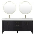 thumbnail image 3 of Leon 72" Double Bathroom Vanity in Fir Wood Black w/Lightning White top&Mirror, 3 of 18