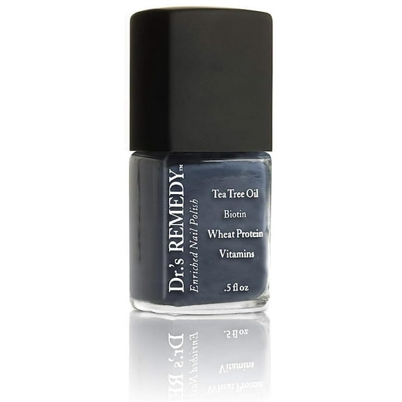 Esmalte de uñas enriquecido Drs Remedy: No tóxico, natural y orgánico - Formulado por médicos: Fortalece, restaura, cura y protege 'Sin 24' - DEVOTED Denim