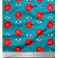thumbnail image 1 of Soimoi Modal Satin Fabric Floral & Bee Insects Print Fabric by The Yard 42 Inch Wide, 1 of 3