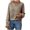 #0340-Brown, variant on Uootdi Womens Long Sleeve Shirts Striped V-Neck Rib Knit Slim Fit Tops Gift Casual Stretch Basic Tee Going Out Top Fall