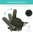 thumbnail image 3 of Best Choice Products Electric Power Lift Linen Recliner Massage Chair Furniture w/ USB Port, Heat, Cupholders - Olive, 3 of 8