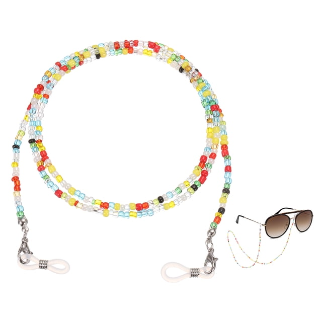 Uxcell Chaînes de Lunettes pour Femmes, Porte-Lunettes Chaînes de Perles Réglables pour Lunettes de Soleil, Multicolore
