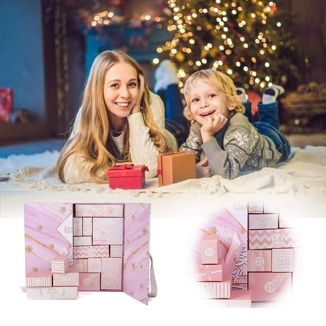 2025 Christmas Advent Calendar Boxes Empty Make Your Own Advent Calendar 24 Days DIY Christmas Advent Calendar To Fill For Kids Toy Small Models(pinkish)