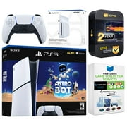 Sony PlayStation 5 Astro Bot Slim Digital Bundle with Disc Drive, MightySkins Game Collection Services and 2 Year Extended Warranty