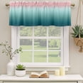 thumbnail image 3 of Pink Turquoise Ombre Valances for Windows, Decorative Rod Pocket Window Valance Curtains, Teal Modern Geometric Striped Abstract Art Short Curtain Drapes for Living Room, 2 Panels, 54" W x 18" L, 3 of 8