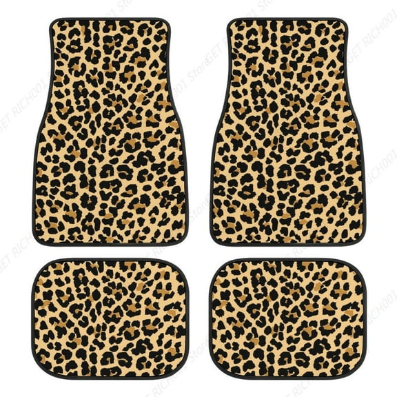 Stylish Print Custom 4 Pieces Car Floor Mats Car Carpets Full Sets Universal Fit for SUV Vans Trucks All Weather