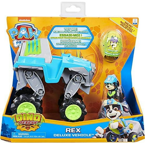 Paw Patrol, Dino Rescue Rex's Transforming Vehicle with Mystery Dinosaur Figure
