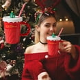 thumbnail image 4 of Christmas Tree Ceramic Mug with Lid & Straw | Festive Holiday Sweater Design | Couples Gift Set for Christmas | 11oz Ceramic Cup with Spill-Proof Lid, 4 of 6