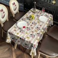 thumbnail image 3 of Beige Cow Flower Pattern Rectangle Tablecloth 60"x120",Waterproof Polyester Rectangle Table Cloth, Wipeable Spillproof Polyester Tablecloth for Dining, Camping, Indoor and Outdoor, 3 of 6