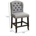 thumbnail image 5 of Wingback Fabric Counter Height Chair with Button Tufting, Set of 2, Gray- Saltoro Sherpi, 5 of 5