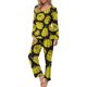 thumbnail image 1 of Puntoco Mujer Otoño Moda Casual Impreso Con Cuello En V Manga Larga + Pantalones Traje Amarillo Xl, 1 of 5