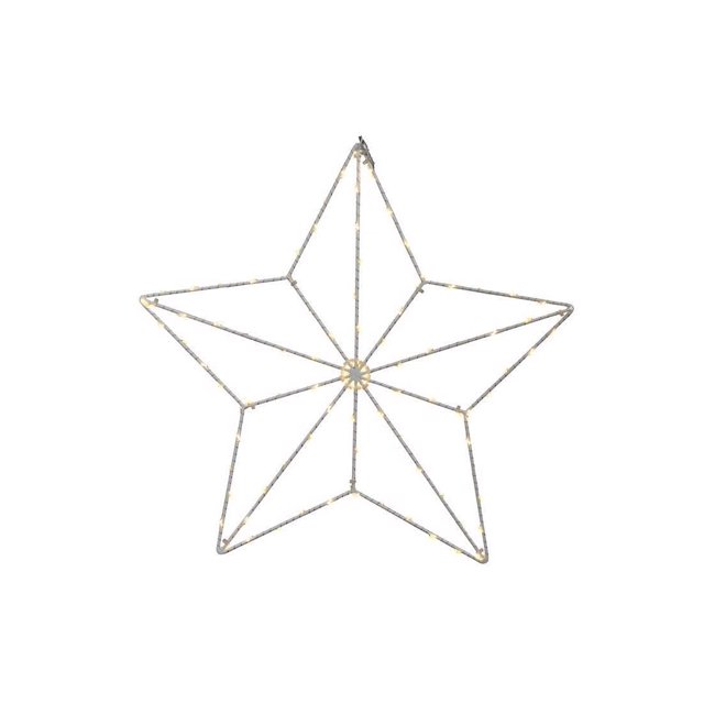 Decoración colgante con forma de estrella de celebración, 38 cm, luz blanca cálida