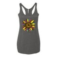 thumbnail image 3 of Sunflower Animal Print Fashion Tri-Blend Racerback Tank Top, Premium Heather, Large, 3 of 5