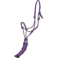 thumbnail image 3 of Gatsby 5-111130 Classic Cowboy Rope Halter with Lead - Black & Purple - Horse, 3 of 3