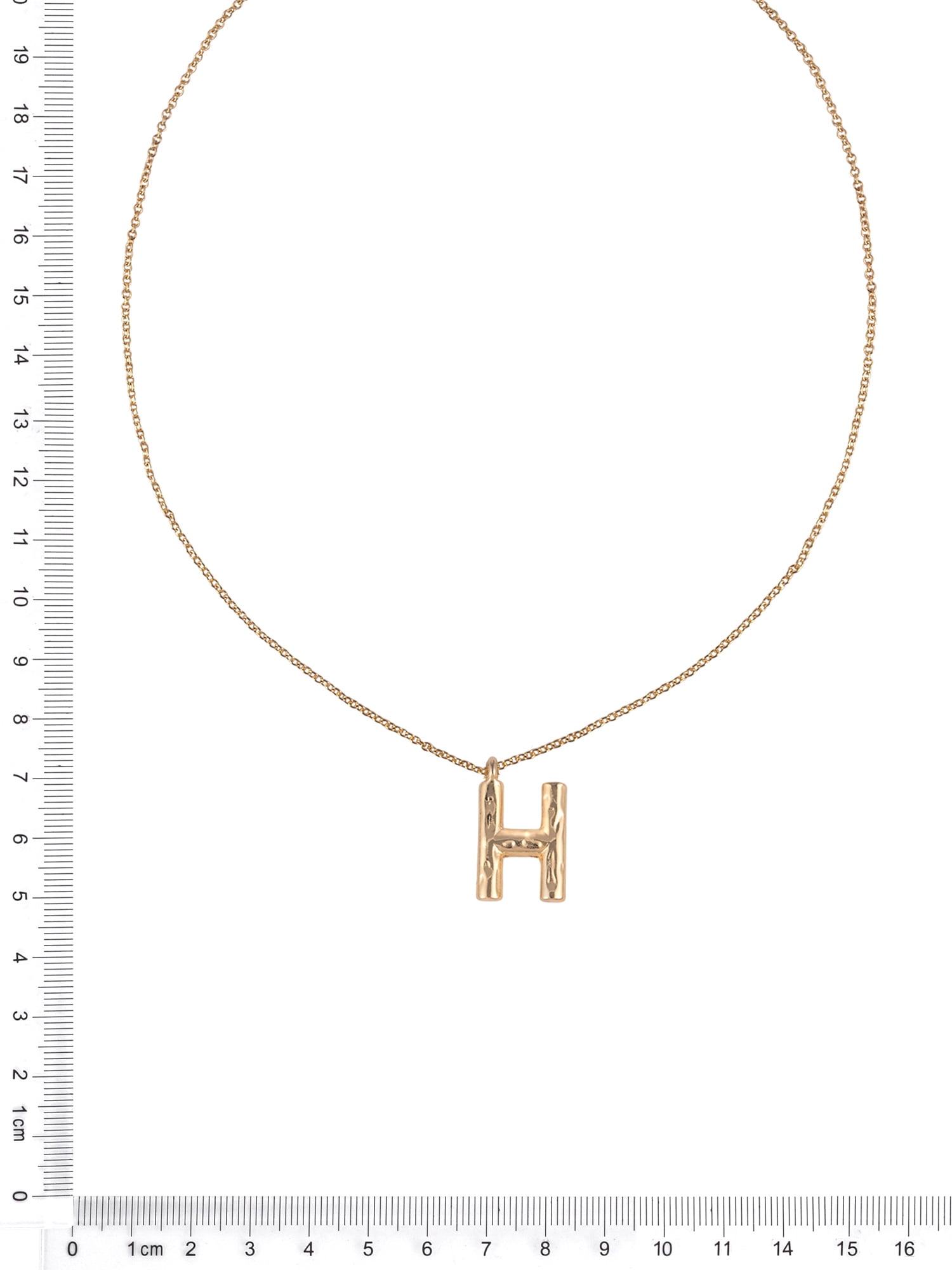 Time and Tru Goldtone Hammered Initial "H" Pendant Necklace
