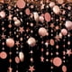 thumbnail image 4 of Guirnalda de papel redonda para decoración de cumpleaños, boda, despedida de soltera, decoración de fondo de aniversario, estrellas con purpurina dorada champán, 4M, 4 of 4