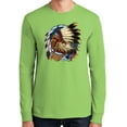 thumbnail image 1 of Mens Big Chief Dream-Catcher Long Sleeve Tee Shirt, Small Lime Green, 1 of 5