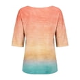 thumbnail image 5 of 3/4 Sleeve Tops For Women Womens Summer Tops With Sleeves Half Sleeve V Neck Tops For Women Women's Novelty T-Shirts Ladies Tops And Blouses Ladies Graphic T Shirts Fitted Tops For Women, 5 of 6