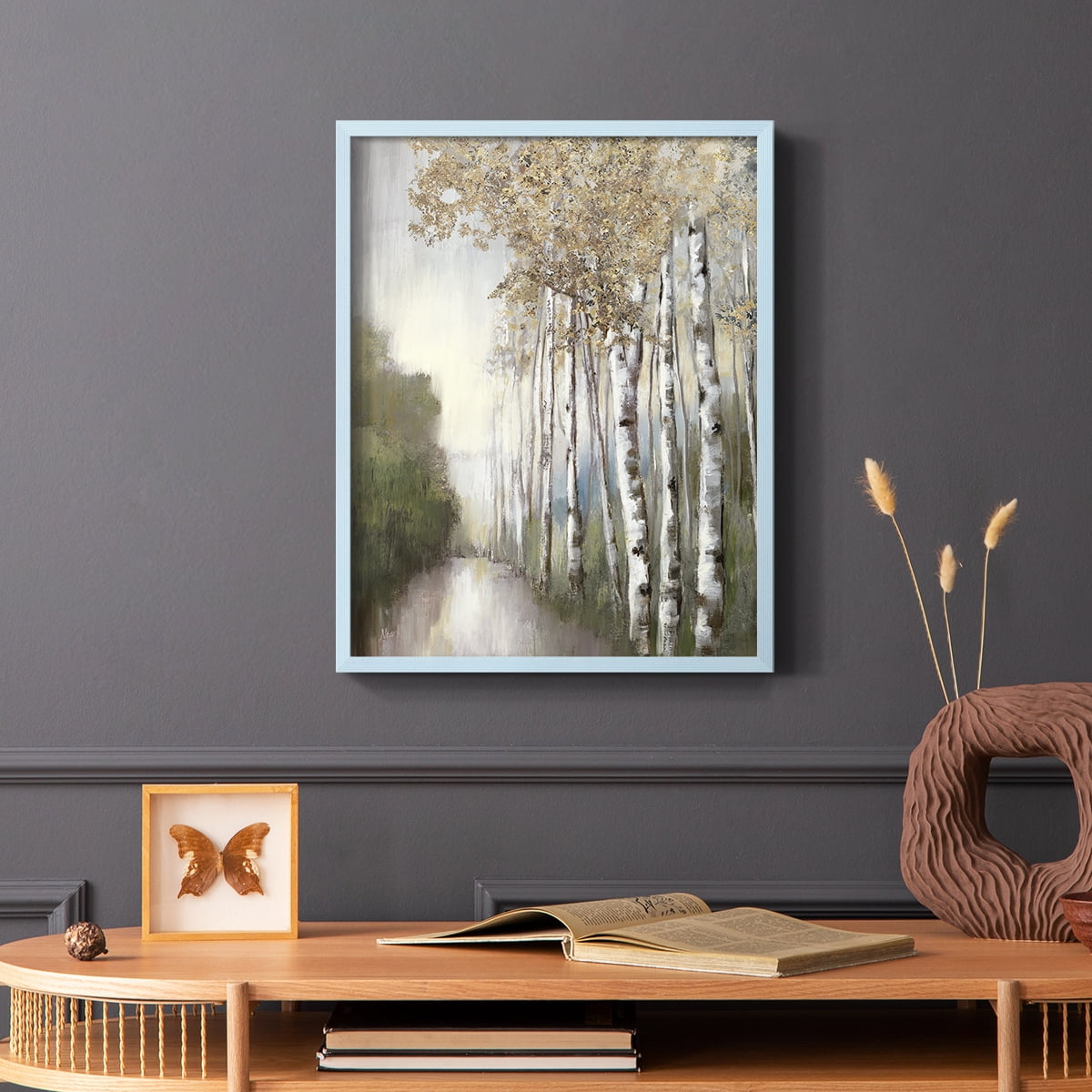 Woodland Walk Neutral Framed Print - Solid Wood in Single Picture Frame Solid Wood 2 Framed Print