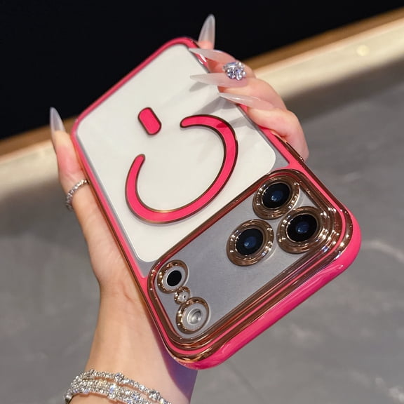 Kryonix for iPhone 17 Pro Max Case Cute, Plating Phone Case with Integrated Magnetic Attractor and Raised Camera Lens Protection.Slim Fit, Shockproof, Lightweight, for Women and Girls