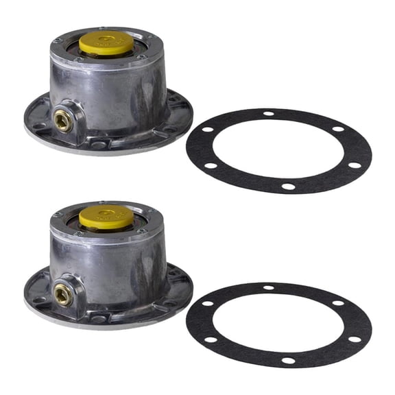 2 Pack 3434024 Aluminum Trailer Hub Cap with Rubber Plugs & Gasket - 6 Holes Wheel Hubcap with Side Pipe Plugs for Trailer Axle Replaces 343-4024 1311 1436900006 180.10622 19QJ343 81024