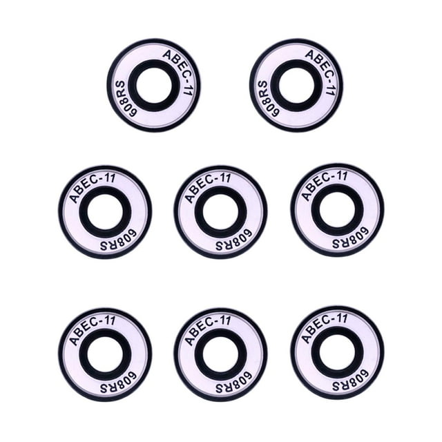 8 Pcs Roulements à Roulettes Roulements de Skateboard Roulements à Roulettes Longboard 608RS Double Blindage - Blanc