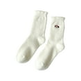 thumbnail image 2 of Njagoc3 1PCS·Women's Minimalist Embroidered White Ankle Sock Set - Soft Comfortable Daily & Casual Wear, 2 of 2