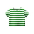 thumbnail image 4 of Lumtrix Girls Crop Tops Short Sleeve T-Shirts for Girl Crew Neck Striped Print Basic Tee Size 2-14 Years Green 150, 4 of 5