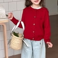 thumbnail image 5 of Ruyang Girls Knitted Sweater Cardigan with Bowknot School Ribbed Knit Sweaters Jacket Button Down Crewneck Preppy Tops, 5 of 8