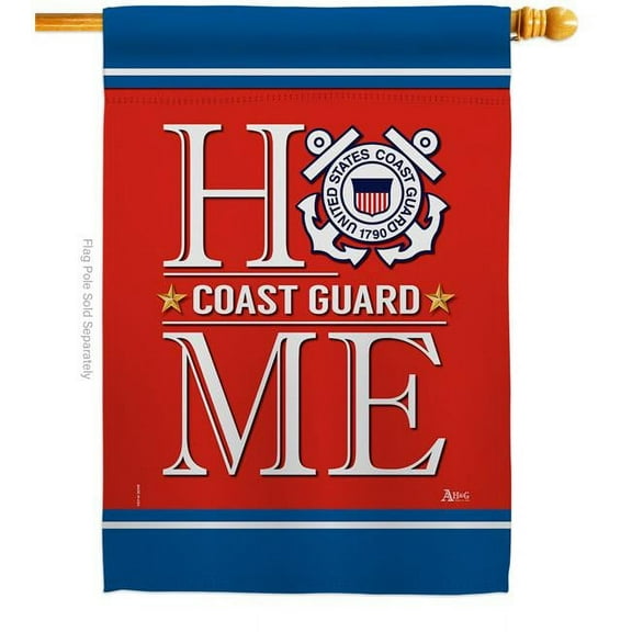 Americana Home & Garden H140629-BO 28 x 40 in. Coast Guard Home House Flag with Armed Forces Double-Sided Decorative Vertical Flags Decoration Banner Garden Yard Gift