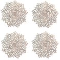 thumbnail image 1 of Vinyl Placemats Set Of 4 Rose Gold, Round Hollow Out Placemats For Dinning Table, Wedding, Restaurant, 38cm, 1 of 4