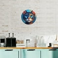 thumbnail image 4 of Round Metal Tin Sign Rustic Wall Decor Cat Portrait Round Metal Sign Plaque for Home Garden Kitchen Bar Cafe Restaurant Garage Retro Vintage Wall Art 8x8 Inch, 4 of 8