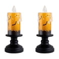thumbnail image 2 of Halloween Flameless LED Candle Set of 2 with Holders, Battery Operated Halloween Candle Lamp for Tabletop Decor, Spooky Indoor Halloween Decoration, 2 of 6