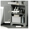 thumbnail image 5 of Bathroom Storage Cabinet, Tall Narrow Linen Tower with Doors & Adjustable Shelves, Freestanding Floor Cabinet, Gray, 5 of 9