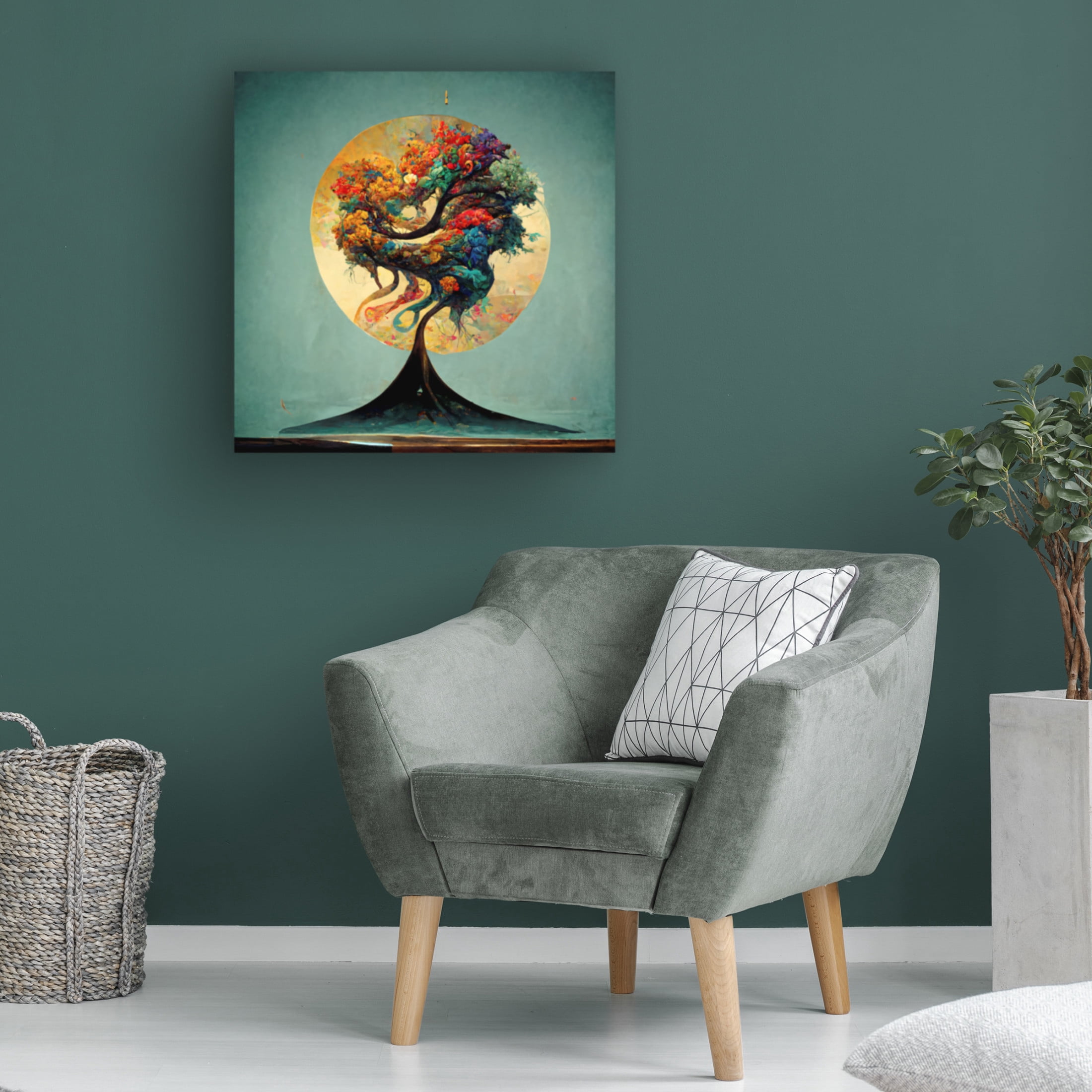 Canvas Wall Art - Ray Heere 'Tree Of Life 10' Wall Art for Living Room, Bedroom, or Office Décor by Trademark Fine Art - 14 x 14 Inches
