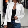 thumbnail image 4 of TKLPEHG Women's Leather Cropped jackets Casual Vintage Zip Up Stand Collar Motorcycle Short Coat Jacket (White,XL), 4 of 8