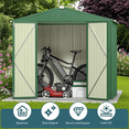 thumbnail image 4 of 8x6 ft Outdoor Storage Shed on Sale, Sheds & Outdoor Storage with Lockable Doors, Metal Garden Shed by Durable Galvanized Steel for Patio, Lawn - Green, 4 of 10