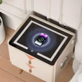 thumbnail image 5 of KPIBEST Smart Double Drawer Nightstand with Touch LED Light Tempered Glass Panel Wireless Charging Station, 5 of 13